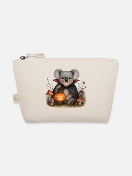 Vampir-Halloween-Koala mit Laterne - Bio-Täschchen - Natur