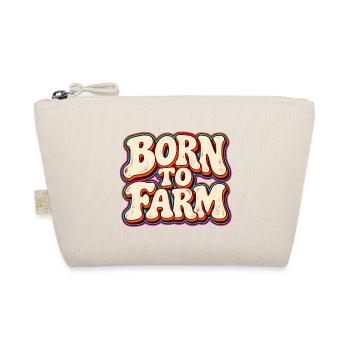 Born to Farm Retro Schrift - Bio-Täschchen - Natur - Vorne