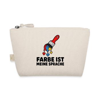 Farbe ist meine Sprache Pinsel Kunst Maler Shirt - Bio-Täschchen - Natur - Vorne