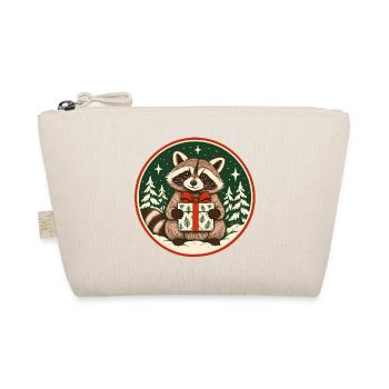 Waschbär mit Geschenk im Winterwald - Bio-Täschchen - Natur - Vorne
