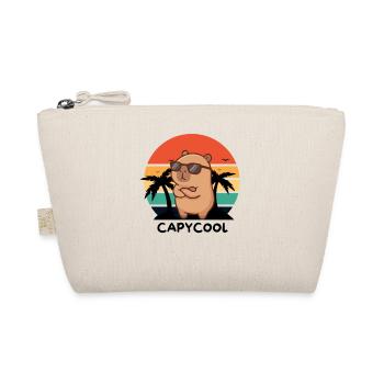 Capycool – Cooles Capybara im Retro Sunset - Bio-Täschchen - Natur - Vorne