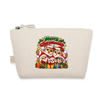 Weihnachts Eulen - Bio-Täschchen - Natur - Vorne