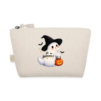 Süßes Halloween-Kaninchen mit Hexenhut - Bio-Täschchen - Natur - Vorne