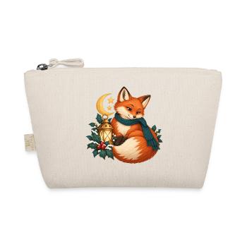 Winterfuchs mit blauem Laternenschal - Bio-Täschchen - Natur - Vorne