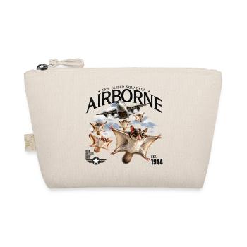 Airborne Flughörnchen – Vintage Flieger Design - Bio-Täschchen - Natur - Vorne