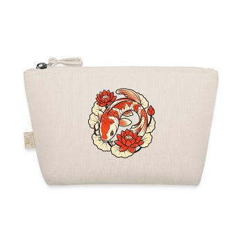 Koi Karpfen im Kreis Lotosblumen Japan Art Shirt - Bio-Täschchen - Natur - Vorne