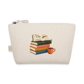Bücherstapel Morgenkaffee - Bio-Täschchen - Natur - Vorne