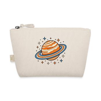 Planet Saturn mit Ringen und Sternen Vektor Shirt - Bio-Täschchen - Natur - Vorne