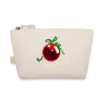 Christbaumkugel Rot - Merry Christmas - Bio-Täschchen - Natur - Vorne