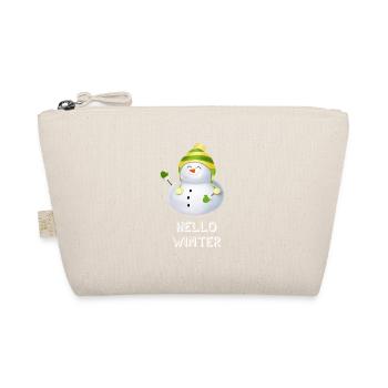 Hello Winter - Schneemann mit Ringelmütze - Bio-Täschchen - Natur - Vorne