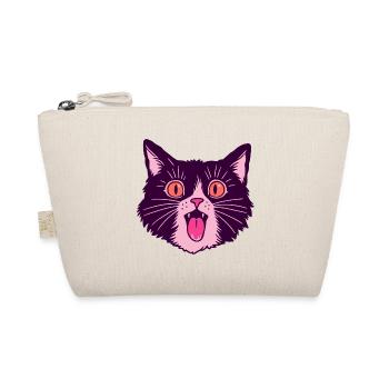 Retro Miauende Schwarze Katze - Bio-Täschchen - Natur - Vorne