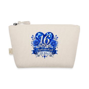 16.Hochzeitstag , Saphirhochzeit 16 Jahre  - Bio-Täschchen - Natur - Vorne