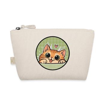 Orange Cat cute - Katze mit Kulleraugen - Bio-Täschchen - Natur - Vorne