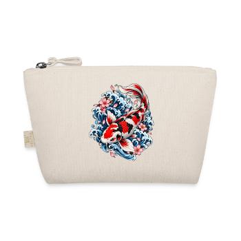 Japanische Koi zwischen Wellen und Blumen - Bio-Täschchen - Natur - Vorne
