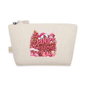 Weihnachtsrosa Glitzer und Geschenke - Bio-Täschchen - Natur - Vorne