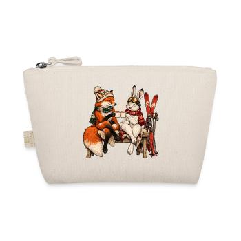 Rotfuchs & Schneehase beim Après-Ski - Bio-Täschchen - Natur - Vorne