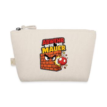 Abwehr wie ne Mauer Handball Spruch Cartoon Shirt - Bio-Täschchen - Natur - Vorne