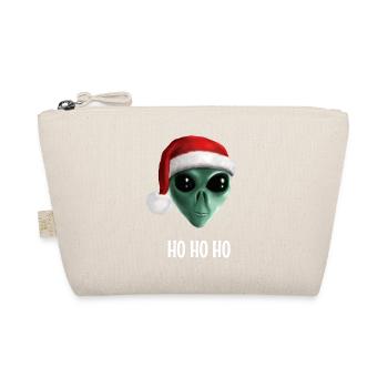 Ho Ho Ho Alien - Alien mit Weihnachtsmütze - Bio-Täschchen - Natur - Vorne