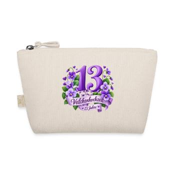 13.Hochzeitstag , Veilchenhochzeit 13 Jahre - Bio-Täschchen - Natur - Vorne