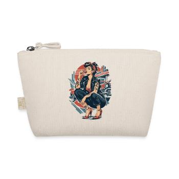 Rockabilly Pin-Up Girl: Rebellin mit Kirsche - Bio-Täschchen - Natur - Vorne