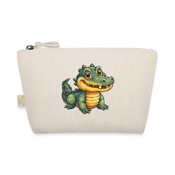 Fröhlicher Krokodil Alligator - Bio-Täschchen - Natur - Vorne