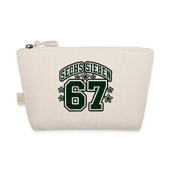 Sechs Sieben College Zahlen 67 Retro Vektor Shirt - Bio-Täschchen - Natur - Vorne
