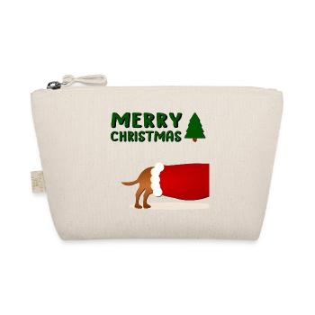 Froher Weihnachtshund - Bio-Täschchen - Natur - Vorne