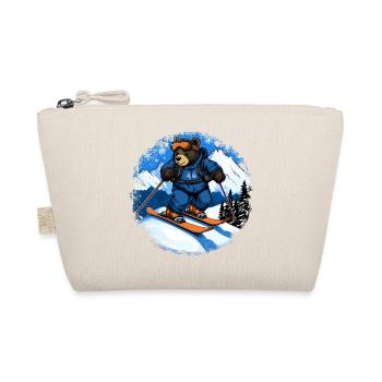 Bären Skifahrer / Ski Bär - Bio-Täschchen - Natur - Vorne