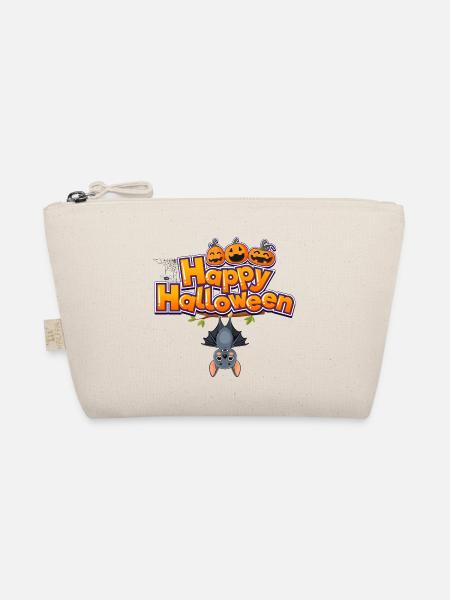 Happy Halloween Fledermaus Kürbis  - Bio-Täschchen - Natur