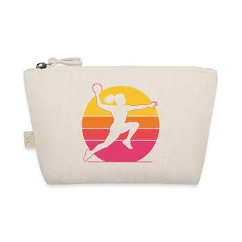 Retro Handballerin – Vintage Sonnenuntergang - Bio-Täschchen - Natur - Vorne