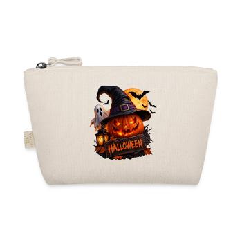 Halloween Kürbis Hexenhut Geist Fledermäuse - Bio-Täschchen - Natur - Vorne