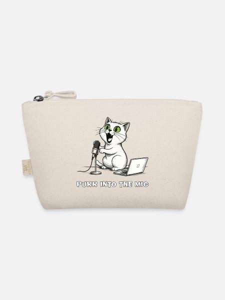 Lustiger Katzen-Podcaster am Laptop - Bio-Täschchen - Natur