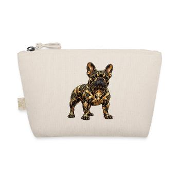 Französische Bulldogge – Goldener Art Deco Hund - Bio-Täschchen - Natur - Vorne