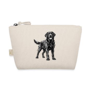 Labrador Retriever – Schwarz Weiß Aquarell - Bio-Täschchen - Natur - Vorne