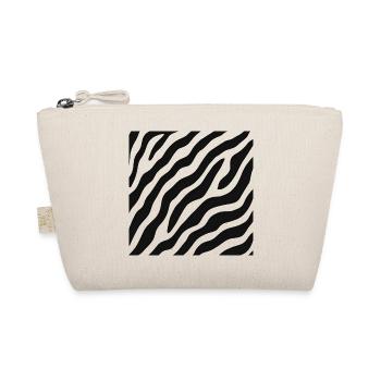 Schwarz-weiße Zebrastreifen – abstraktes Muster - Bio-Täschchen - Natur - Vorne