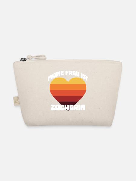 Meine Frau ist Zockerin T-Shirt | Retro Gaming - Bio-Täschchen - Natur