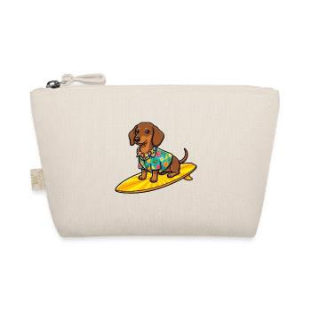 Hawaii Dackel Surfen Surfboard Hund T-Shirt - Bio-Täschchen - Natur - Vorne