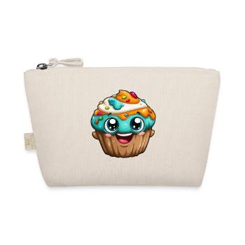 Kawaii Cupcake Cartoon Gesichter - Bio-Täschchen - Natur - Vorne