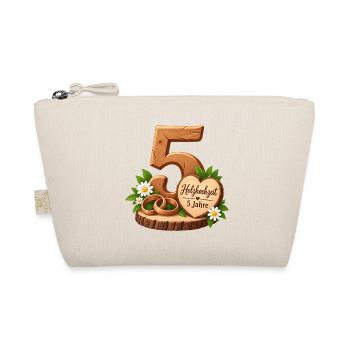 5.Hochzeitstag , Holzhochzeit , 5 Jahre  - Bio-Täschchen - Natur - Vorne