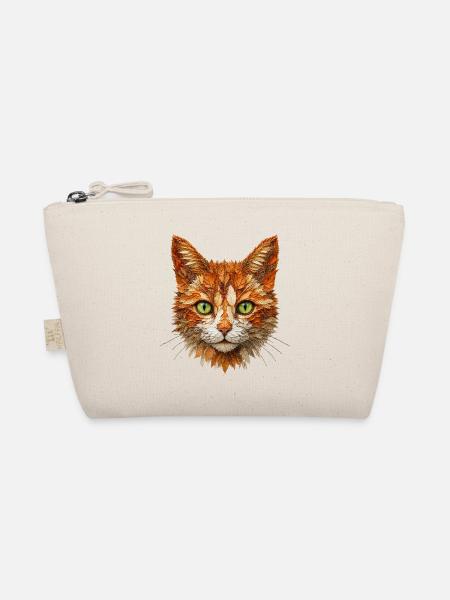 Katze aus Herbstlaub - Bio-Täschchen - Natur