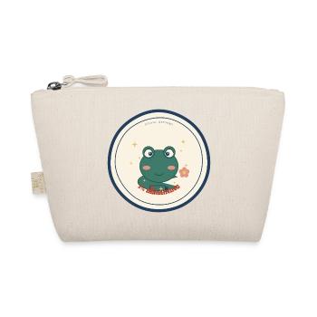 Frosch mit Social Battery 1% Rest - Bio-Täschchen - Natur - Vorne