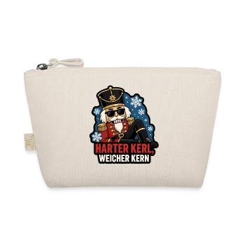 Harter Kerl weicher Kern Nussknacker Cool Shirt - Bio-Täschchen - Natur - Vorne
