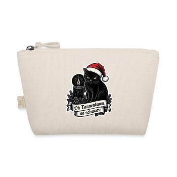 Oh Tannenbaum so schwarz Katze Gothic Weihnachten - Bio-Täschchen - Natur - Vorne