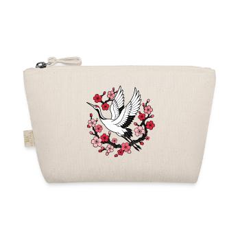 Kranich Kirschblüten Japan Natur Vektor Shirt - Bio-Täschchen - Natur - Vorne