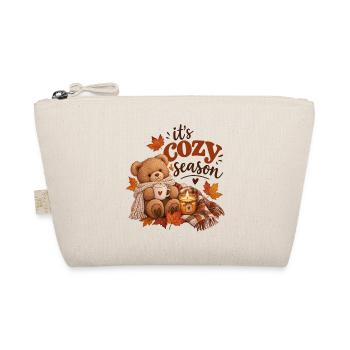 Kuschelige Herbstzeit mit Teddybär und Kerze - Bio-Täschchen - Natur - Vorne