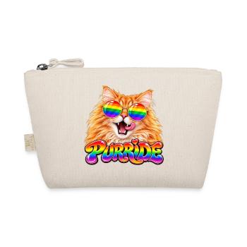 Regenbogen Pride Katze - Bio-Täschchen - Natur - Vorne