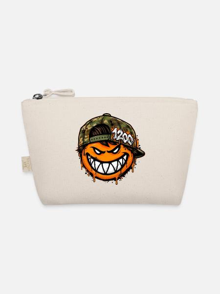 Graffiti Smily mit Camouflage Cap - Bio-Täschchen - Natur