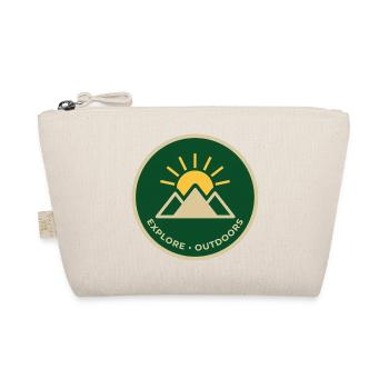 Entdecken Sie das Outdoor-Mountain Sunrise Abzeichen - Bio-Täschchen - Natur - Vorne