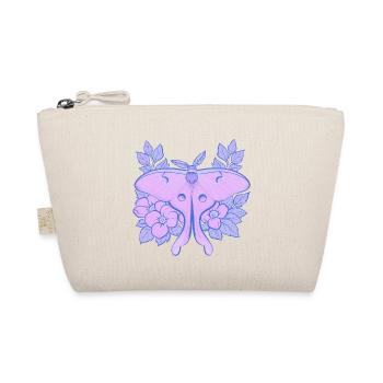 Pastell-Mond-Motte und Hibiskus-Floral - Bio-Täschchen - Natur - Vorne