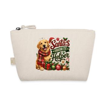 🎁 Weihnachts-Golden Retriever - Bio-Täschchen - Natur - Vorne